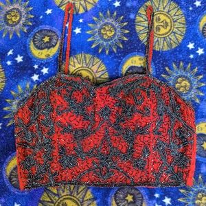 Beaded boho bustier crop top